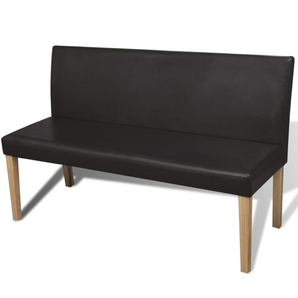 Bench 139.5 cm Faux Leather – Dark Brown