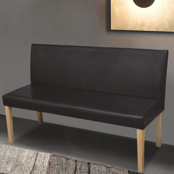 Bench 139.5 cm Faux Leather – Dark Brown