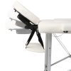 Foldable Massage Table 3 Zones with Aluminium Frame – Cream White