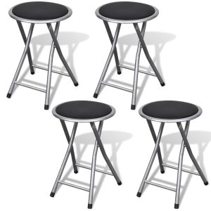 Folding Bar Stools 4 pcs Faux Leather