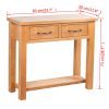 Console Table with 2 Drawers 83x30x73 cm Solid Oak Wood