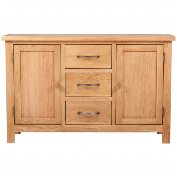 Sideboard with 3 Drawers 110×33.5×70 cm Solid Oak Wood