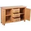 Sideboard with 3 Drawers 110×33.5×70 cm Solid Oak Wood