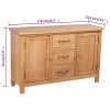 Sideboard with 3 Drawers 110×33.5×70 cm Solid Oak Wood