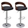 Bar Stools 2 pcs Bent Wood – Black and Dark Brown