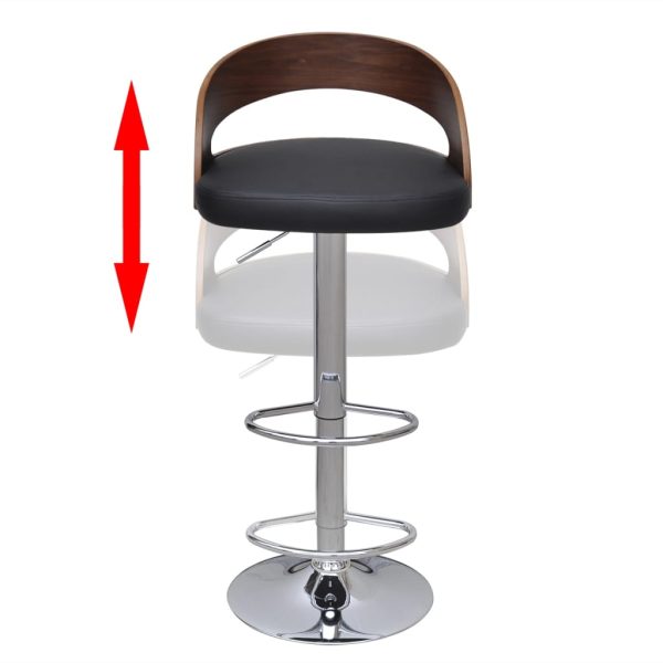 Bar Stools 2 pcs Bent Wood – Black and Dark Brown