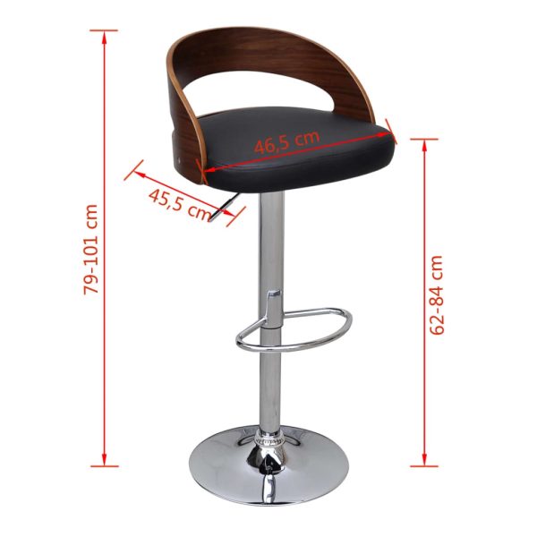 Bar Stools 2 pcs Bent Wood – Black and Dark Brown