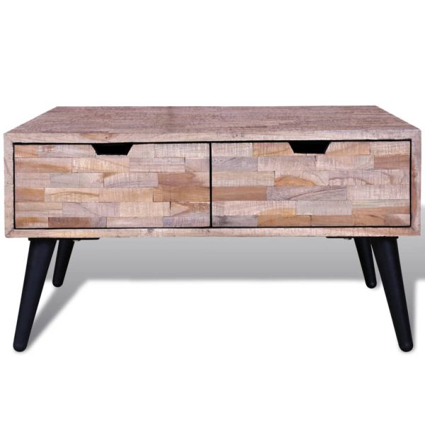 Coffee Table with 4 Drawers Reclaimed Teak Wood