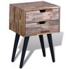 Hailey Nightstand with 2 Drawers Reclaimed Teak Wood