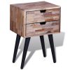 Hailey Nightstand with 2 Drawers Reclaimed Teak Wood