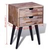 Hailey Nightstand with 2 Drawers Reclaimed Teak Wood