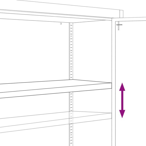 Office Cabinet with 2 Doors Grey Steel – 90x40x90 cm, Grey