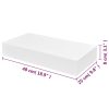 White MDF Floating Wall Display Shelf Drawer Book/DVD Storage – 48 cm, 1