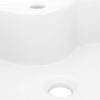 Ceramic Bathroom Sink Basin with Faucet Hole Square – White