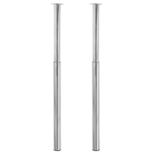 Telescopic Table Legs Chrome 710 mm-1100 mm – Chrome, 2