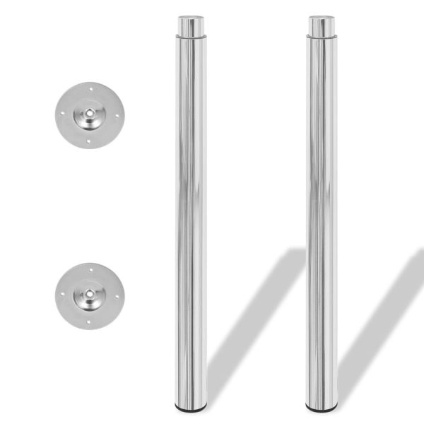 Telescopic Table Legs Chrome 710 mm-1100 mm – Chrome, 2