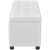 Storage Ottoman Artificial Leather – White