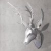 Wall Mounted Aluminium Deer’s Head Decoration Silver 62 cm