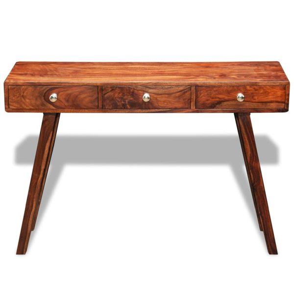 Console Table with 3 Drawers 76 cm Solid Sheesham Wood