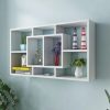 Floating Wall Display Shelf 8 Compartments – White