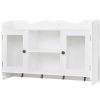 Wall Cabinet Display Shelf Book/DVD/Glass Storage White MDF