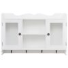 Wall Cabinet Display Shelf Book/DVD/Glass Storage White MDF