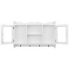 Wall Cabinet Display Shelf Book/DVD/Glass Storage White MDF