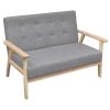 Wilkinsburg Sofa Set 2 Pieces Fabric Light Grey