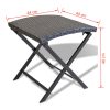 Folding Stool Poly Rattan Black