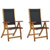 Folding Garden Chairs Solid Acacia Wood and Textilene – 2