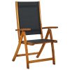 Folding Garden Chairs Solid Acacia Wood and Textilene – 2