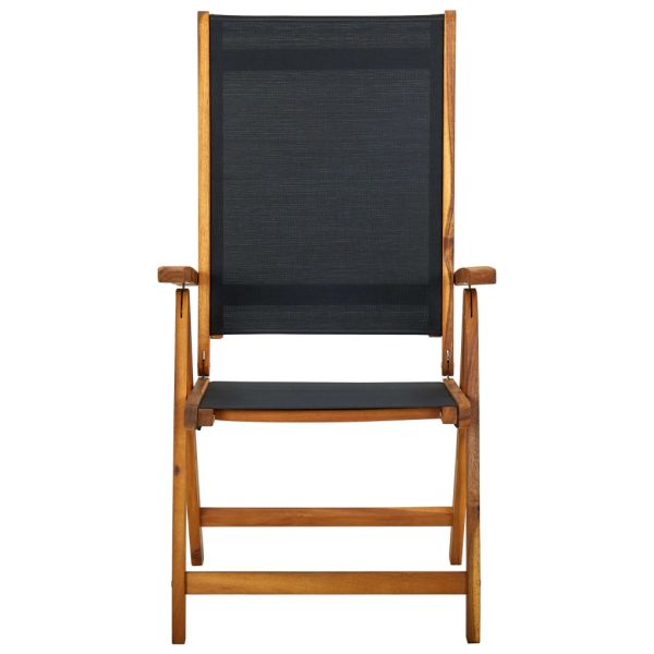 Folding Garden Chairs Solid Acacia Wood and Textilene – 2