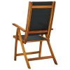 Folding Garden Chairs Solid Acacia Wood and Textilene – 2