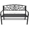 Garden Bench 127 cm Cast Iron Black