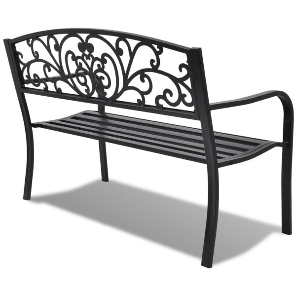 Garden Bench 127 cm Cast Iron Black