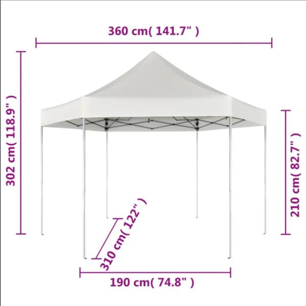 Hexagonal Pop-Up Foldable Marquee 3.6×3.1 m – Dark Blue