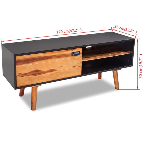 Duval TV Cabinet 120x35x50 cm Solid Acacia Wood