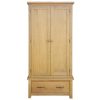 Wardrobe with 1 Drawer 90x52x183 cm Solid Oak Wood