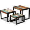 Three Piece Nesting Tables – MULTICOLOUR, Solid Reclaimed Wood