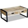 Coffee Table with 2 Drawers Solid Mango Wood 100x60x40 cm