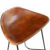 Bar Chairs Black and Brown Real Leather – 2