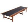 Sun Loungers 2 pcs with Table Solid Acacia Wood and Textilene