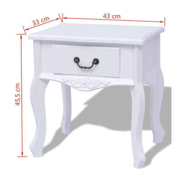 Brambleton Bedside Cabinet MDF White – 1