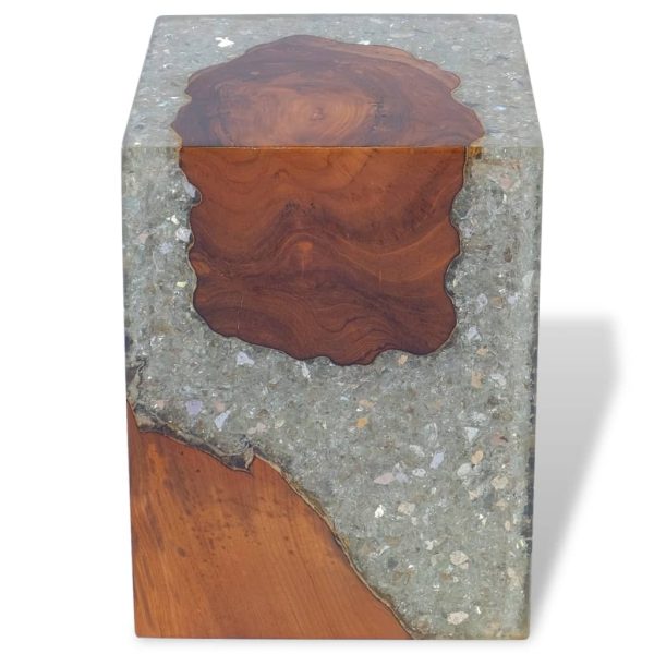 Stool Solid Teak Wood and Resin