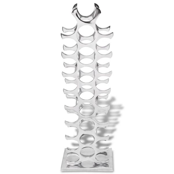 Wine Rack Aluminium Silver 27 Bottles