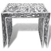 Humbug Two Piece Side Tables Square Aluminium Silver