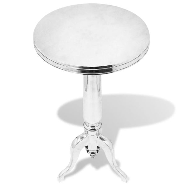 Birmingham Side Table Round Aluminium Silver