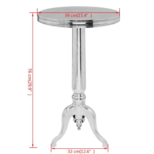 Birmingham Side Table Round Aluminium Silver