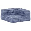 Pawtucket 2-Seater Modular Pouffe Indigo Fabric