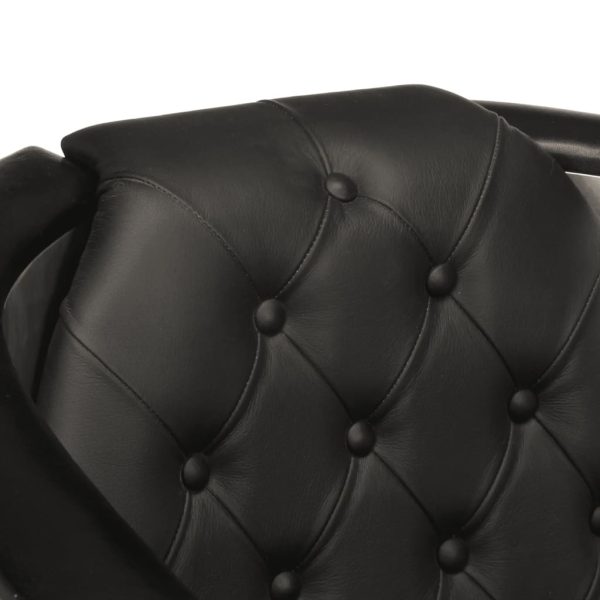 Aviator Armchair Real Leather – Black